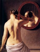 Christoffer Wilhelm Eckersberg - Woman Standing In Front Of A Mirror